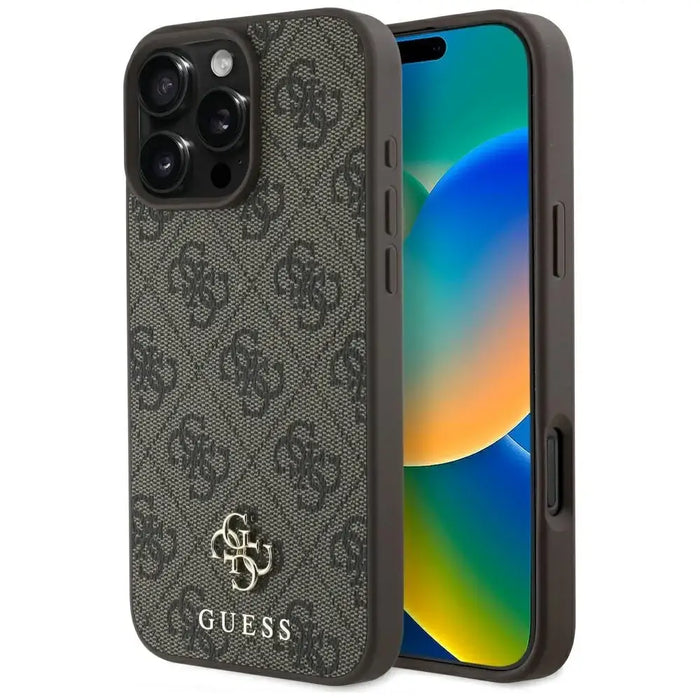 Guess HC PU 4G Small 4G and Classic Case for iPhone 16 Pro MagSafe - Brown - Cell phone cases and covers<<<HurtelXML