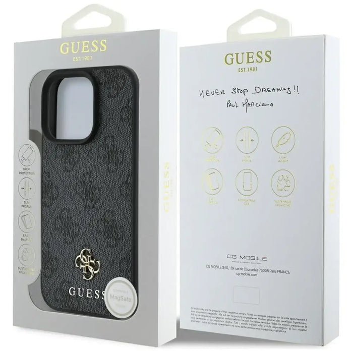 Guess HC PU 4G Small 4G and Classic Case for iPhone 16 Pro Max MagSafe - Black - Cell phone cases and covers<<<HurtelXML