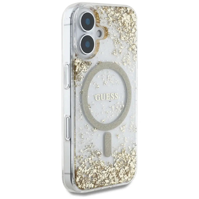Guess HC Resin Bottom Glitter MagSafe case for iPhone 16 - gold - Cell phone cases and covers<<<HurtelXML