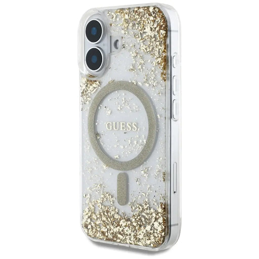 Guess HC Resin Bottom Glitter MagSafe case for iPhone 16 - gold - Cell phone cases and covers<<<HurtelXML