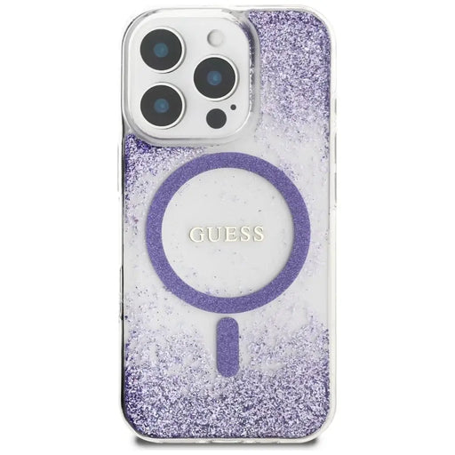 Guess HC Resin Bottom Glitter MagSafe case for iPhone 16 Pro Max - purple - Cell phone cases and covers<<<HurtelXML