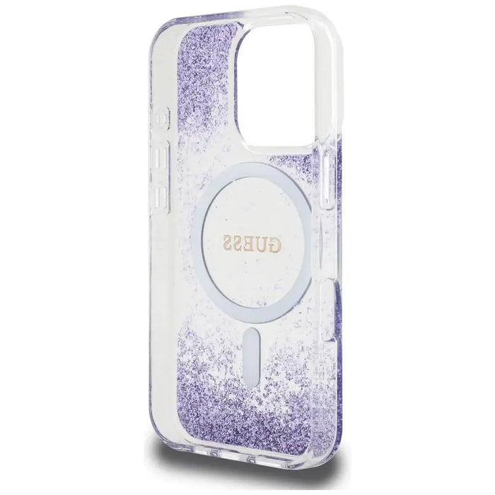 Guess HC Resin Bottom Glitter MagSafe case for iPhone 16 Pro - purple - Cell phone cases and covers<<<HurtelXML