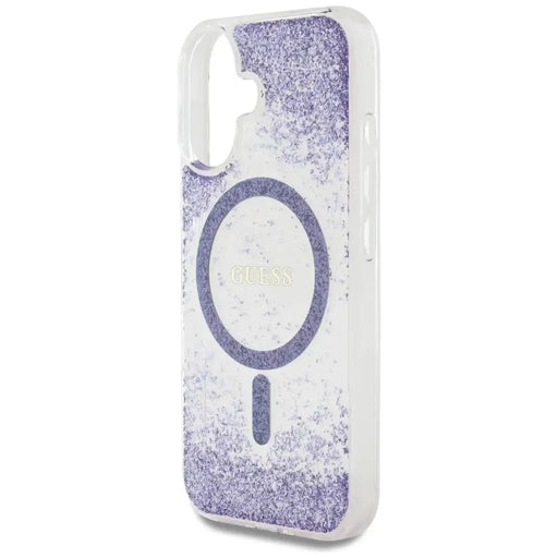 Guess HC Resin Bottom Glitter MagSafe case for iPhone 16 - purple - Cell phone cases and covers<<<HurtelXML