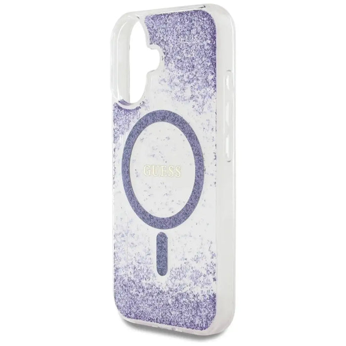 Guess HC Resin Bottom Glitter MagSafe case for iPhone 16 - purple - Cell phone cases and covers<<<HurtelXML
