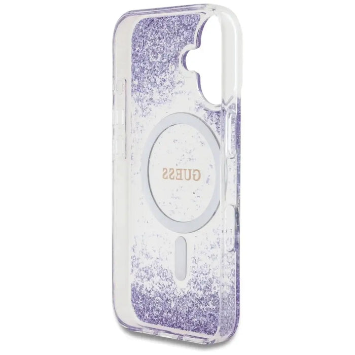 Guess HC Resin Bottom Glitter MagSafe case for iPhone 16 - purple - Cell phone cases and covers<<<HurtelXML