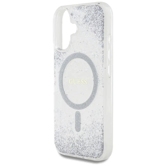 Guess HC Resin Bottom Glitter MagSafe case for iPhone 16 - silver - Cell phone cases and covers<<<HurtelXML