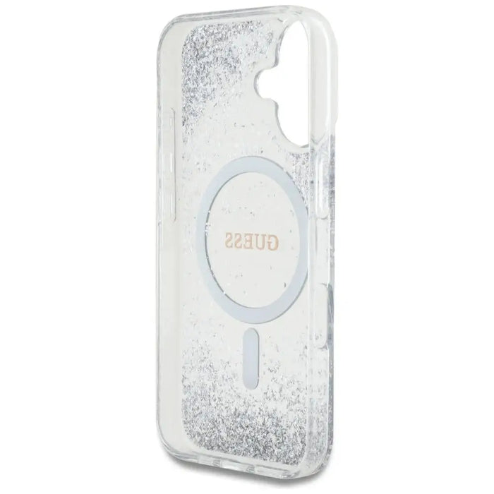 Guess HC Resin Bottom Glitter MagSafe case for iPhone 16 - silver - Cell phone cases and covers<<<HurtelXML