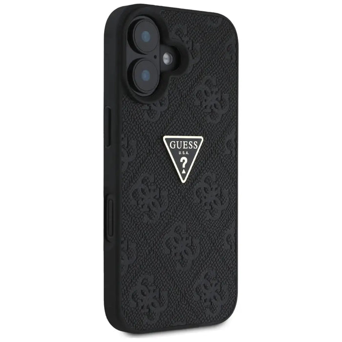 Guess Hot Stamp 4G Pattern Triangle Metal Logo case for iPhone 16 - black - Cell phone cases and covers<<<HurtelXML