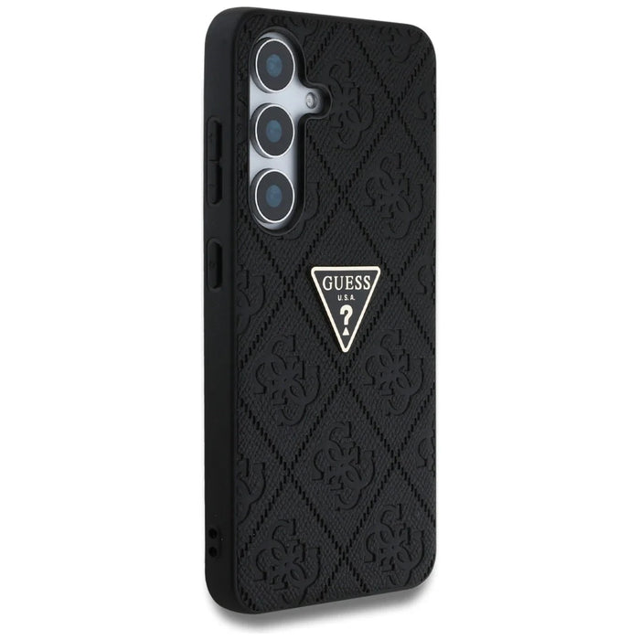 Guess Hot Stamp 4G Pattern Triangle Metal Logo case for Samsung Galaxy S25 - black - Cell phone cases