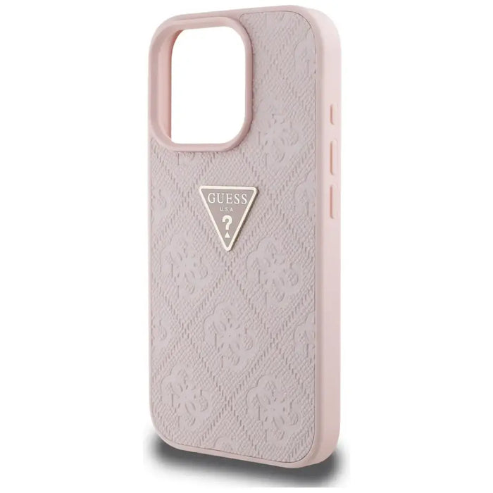 Guess Hot Stamp 4G Pattern Triangle Metal Logo iPhone 16 Pro Case - Pink - Cell phone cases and covers<<<HurtelXML