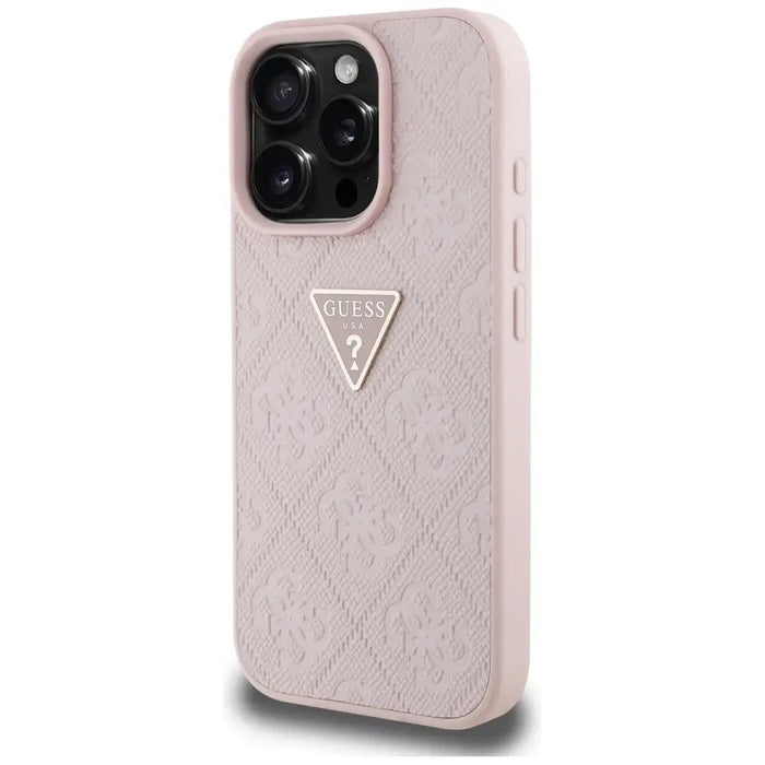 Guess Hot Stamp 4G Pattern Triangle Metal Logo iPhone 16 Pro Case - Pink - Cell phone cases and covers<<<HurtelXML