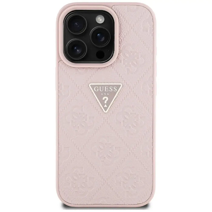 Guess Hot Stamp 4G Pattern Triangle Metal Logo iPhone 16 Pro Case - Pink - Cell phone cases and covers<<<HurtelXML