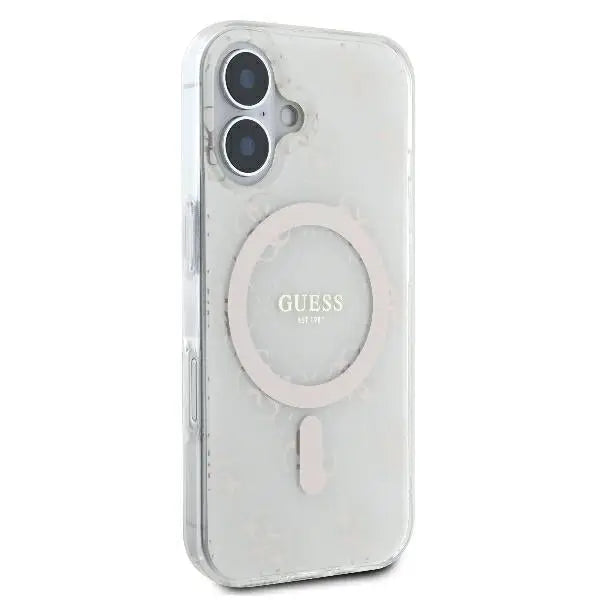 Guess IML 4G Background MagSafe Case for iPhone 16 Plus - White - Cell phone cases and covers<<<HurtelXML
