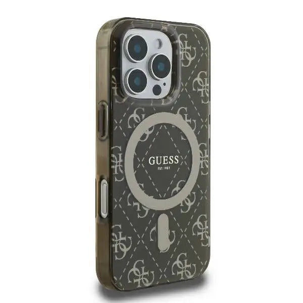 Guess IML 4G Background MagSafe Case for iPhone 16 Pro Max - Brown - Cell phone cases and covers<<<HurtelXML