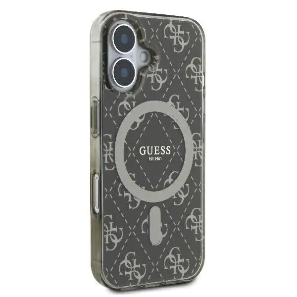 Guess IML 4G Background MagSafe iPhone 16 Case - Brown - Cell phone cases and covers<<<HurtelXML