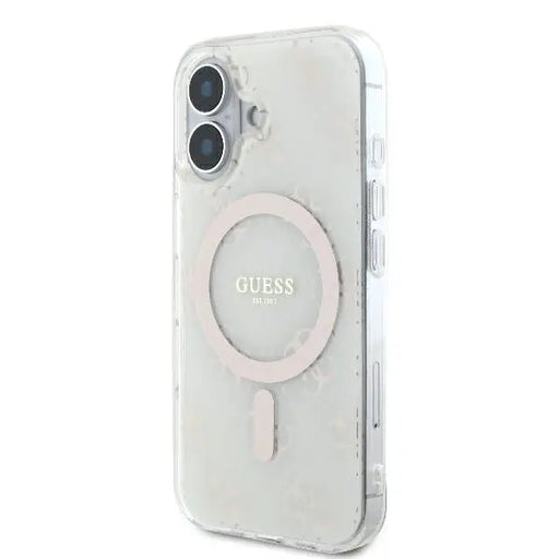 Guess IML 4G Background MagSafe iPhone 16 Case - White - Cell phone cases and covers<<<HurtelXML