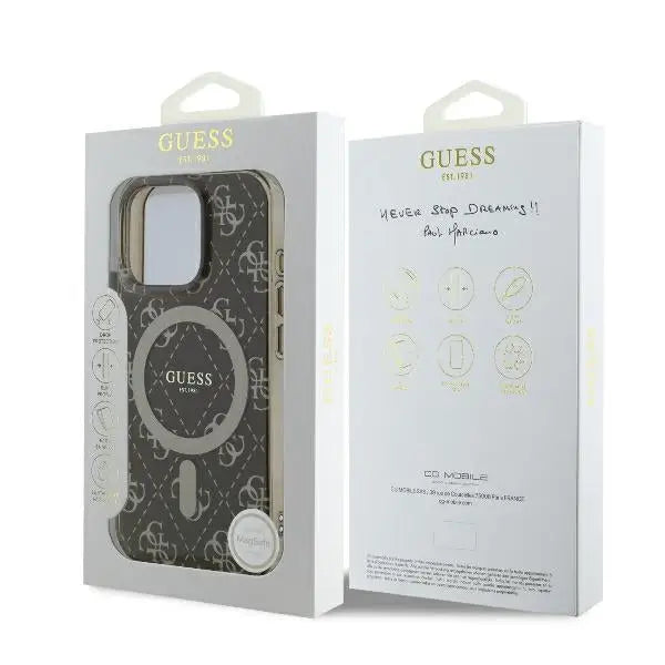 Guess IML 4G Background MagSafe iPhone 16 Pro Case - Brown - Cell phone cases and covers<<<HurtelXML
