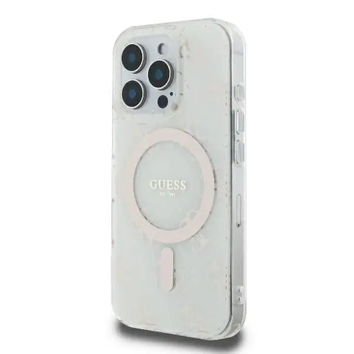 Guess IML 4G Background MagSafe iPhone 16 Pro Case - White - Cell phone cases and covers<<<HurtelXML