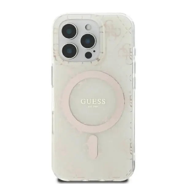 Guess IML 4G Background MagSafe iPhone 16 Pro Case - White - Cell phone cases and covers<<<HurtelXML