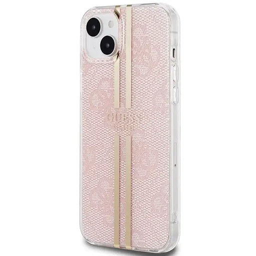 Guess IML 4G Gold Stripe case for iPhone 15 Plus / 14 Plus - pink - Cell phone cases and covers<<<HurtelXML
