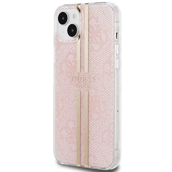 Guess IML 4G Gold Stripe case for iPhone 15 Plus / 14 Plus - pink - Cell phone cases and covers<<<HurtelXML