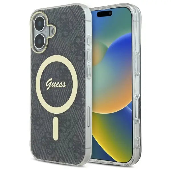 Guess IML 4G MagSafe Case for iPhone 16 Plus - Black - Cell phone cases and covers<<<HurtelXML