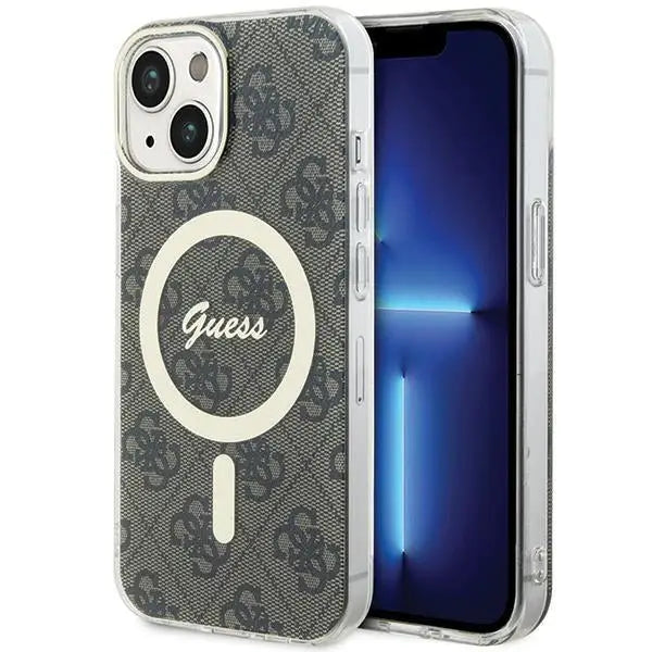 Guess IML 4G MagSafe iPhone 15 Plus Case - Brown - Cell phone cases and covers<<<HurtelXML