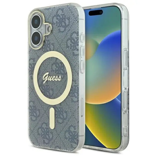 Guess IML 4G MagSafe iPhone 16 Case - Blue - Cell phone cases and covers<<<HurtelXML