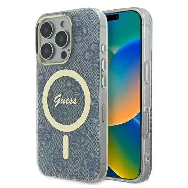 Guess IML 4G MagSafe iPhone 16 Pro Case - Blue - Cell phone cases and covers<<<HurtelXML