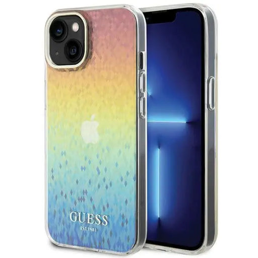 Guess IML Faceted Mirror Disco Iridescent case for iPhone 15 - multicolored - Cell phone cases and covers<<<HurtelXML