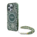 Guess IML Flowers Allover Electro With Pearl Strap MagSafe case for iPhone 16 Pro - green - Cell phone cases
