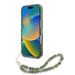 Guess IML Flowers Allover Electro With Pearl Strap MagSafe case for iPhone 16 Pro - green - Cell phone cases