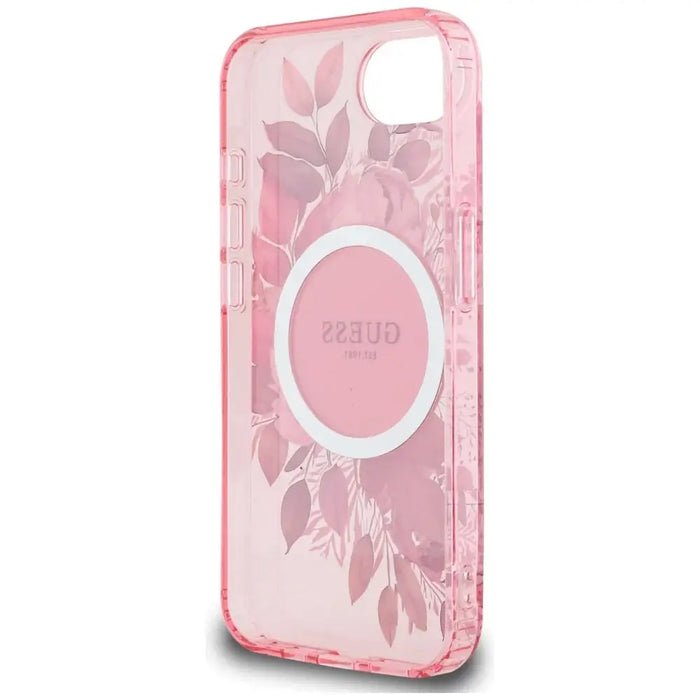 Guess IML Flowers MagSafe iPhone 16e Case - Pink - Cell phone cases and covers<<<HurtelXML