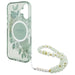Guess IML Flowers With Pearl Strap MagSafe case for iPhone 16 - green - Cell phone cases and covers<<<HurtelXML