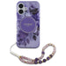 Guess IML Flowers With Pearl Strap MagSafe case for iPhone 16 Plus - purple - Cell phone cases and covers<<<HurtelXML
