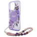 Guess IML Flowers With Pearl Strap MagSafe case for iPhone 16 Pro Max - purple - Cell phone cases and covers<<<HurtelXML