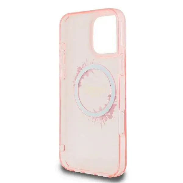 Guess IML Flowers Wreath MagSafe iPhone 16 Pro Case - Pink - Cell phone cases and covers<<<HurtelXML