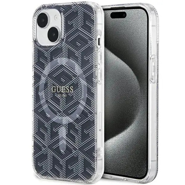 Guess IML GCube MagSafe case for iPhone 15 Plus / 14 Plus - black - Cell phone cases and covers<<<HurtelXML