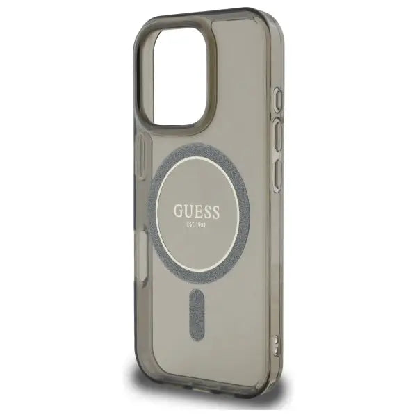 Guess IML Glitter Circle MagSafe case for iPhone 16 Pro Max - black - Cell phone cases and covers<<<HurtelXML