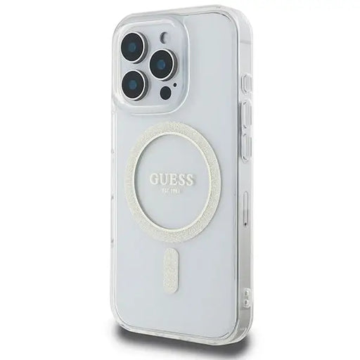 Guess IML Glitter Circle MagSafe Case for iPhone 16 Pro Max - Clear - Cell phone cases and covers<<<HurtelXML