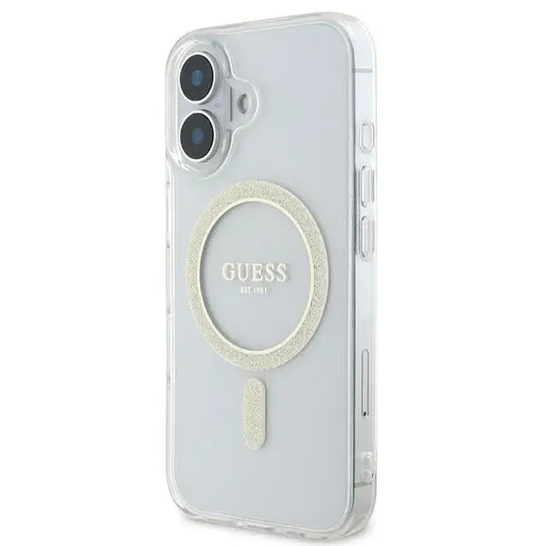 Guess IML Glitter Circle MagSafe iPhone 16 Case - Clear - Cell phone cases and covers<<<HurtelXML