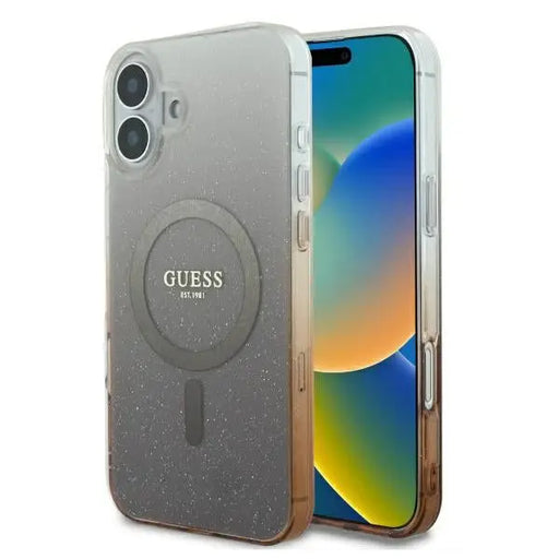 Guess IML Glitter Gradient MagSafe Case for iPhone 16 Plus - Brown - Cell phone cases and covers<<<HurtelXML
