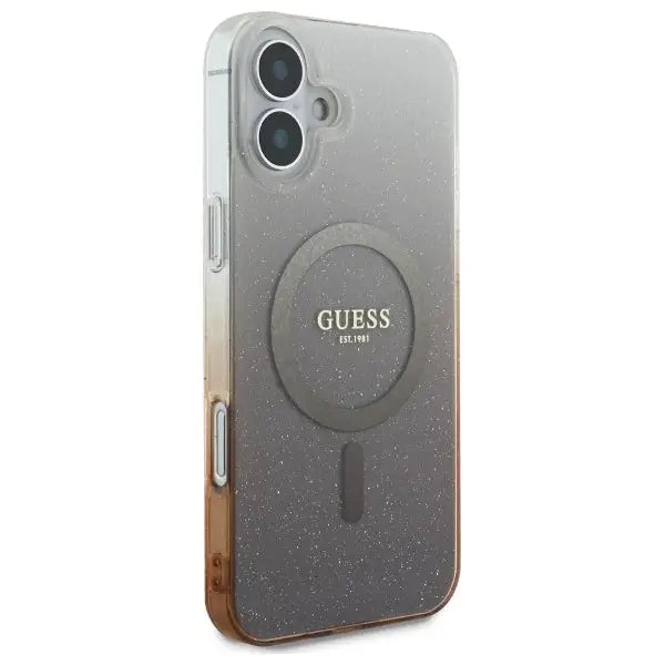 Guess IML Glitter Gradient MagSafe iPhone 16 Case - Brown - Cell phone cases and covers<<<HurtelXML