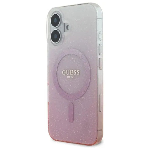 Guess IML Glitter Gradient MagSafe iPhone 16 Plus Case - Pink - Cell phone cases and covers<<<HurtelXML