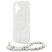 Guess IML Glitter With Pearl Strap MagSafe iPhone 16 Case - Clear - Cell phone cases and covers<<<HurtelXML
