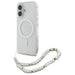 Guess IML Glitter With Pearl Strap MagSafe iPhone 16 Case - Clear - Cell phone cases and covers<<<HurtelXML