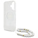 Guess IML Glitter With Pearl Strap MagSafe iPhone 16 Case - Clear - Cell phone cases and covers<<<HurtelXML