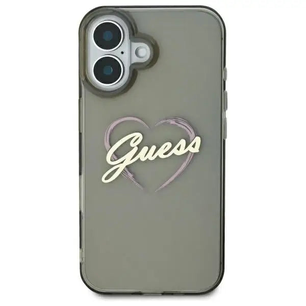 Guess IML Heart Case for iPhone 16 Plus - Black - Cell phone cases and covers<<<HurtelXML