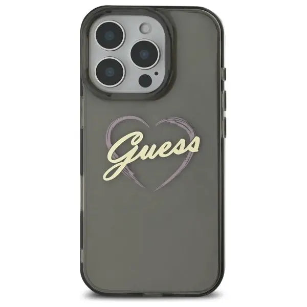 Guess IML Heart Case for iPhone 16 Pro - Black - Cell phone cases and covers<<<HurtelXML