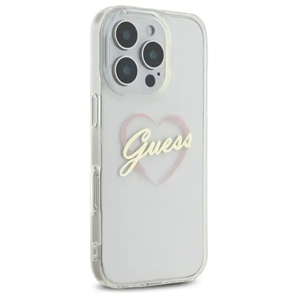 Guess IML Heart Case for iPhone 16 Pro - Transparent - Cell phone cases and covers<<<HurtelXML